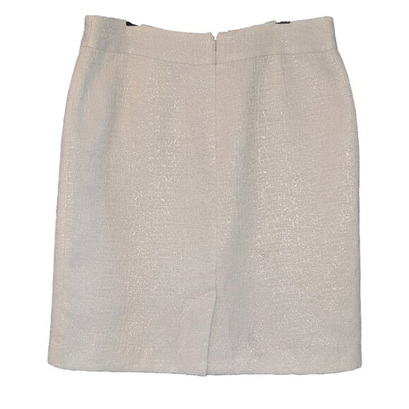 Banana Republic White Shimmering Jacquard Skirt Sz 10 - Picture 3 of 5